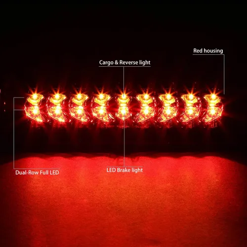 Miniatura 2 de DNA MOTORING 3BL-DRM02-LED-RD - Tercera luz de freno LED de montaje alto con lente roja [compatible con Dodge Ram 1500/03-09 Ram 2500 3500 02-08]