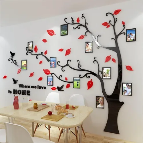 Miniatura 19 de Calcomanías de pared de árbol 3D - DIY, calcomanías de marcos de fotos y árbol de pared, marcos para fotos familiares, murales con calcomanías