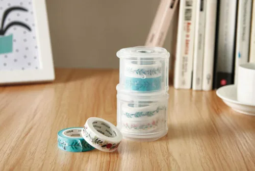 YUBBAEX Washi - Dispensador de cinta dispensadora de cinta organizador de plástico portátil para artes, manualidades, suministros de diario, álbumes