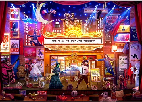Broadway - Rompecabezas de 1000 piezas de Rachid Lotf | Divertido rompecabezas de cerebro, juguetes y juegos para niños y adultos | 28 x 20 pulgadas