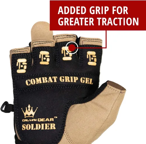 Miniatura 3 de Crown Gear Guantes de levantamiento de pesas para entrenamiento de entrenamiento Crossfit, guantes de fisicoculturismo para hombres o mujeres, lo