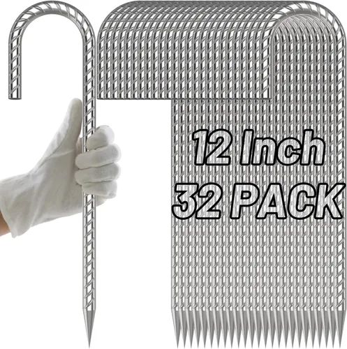 Miniatura 22 de AAGUT Juego de 8 estacas para trampolín de 16 pulgadas, kit de anclaje de amarre para trampolín de 3/8 pulgadas, resistente al viento, accesorios