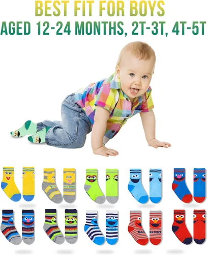 Miniatura 2 de Sesame Street Toddler Socks, Grip Socks for Kids, Toddler Socks with Grippers, Toddler Non Slip Socks