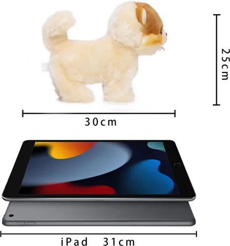 Miniatura 5 de Juguete de perro de peluche electrónico caminante de Pomeranian, cachorro realista interactivo robot mascota perro, caminando, ladrando, moviendo