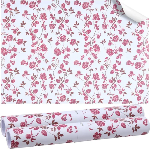 Miniatura 8 de 24 hojas de forros perfumados para cajones de 15.7 x 22.8 pulgadas, color lavanda, papel no adhesivo, estampado floral perfumado para armario