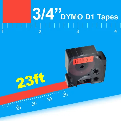 Miniatura 8 de Paquete de 2 cartuchos de etiquetado compatibles con Dymo D1 Tape 45807, negro sobre rojo, compatible con LabelManager 350D 400 500TS