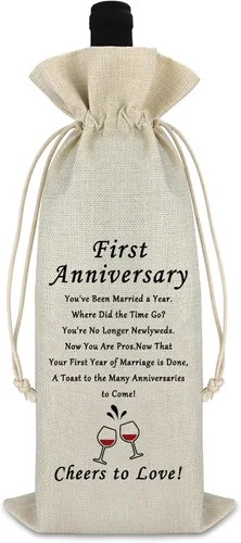 Miniatura 8 de Gfhzdmf Regalo de boda de 10º aniversario para esposa, marido, bolsa de vino, regalo de matrimonio de 10 años para mujeres y hombres, bolsa
