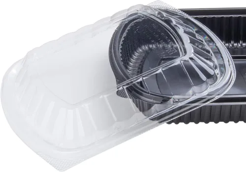 Miniatura 4 de Karat OPS Tapa para caja de plástico PP de 36 oz para microondas, color negro (caja de 300)