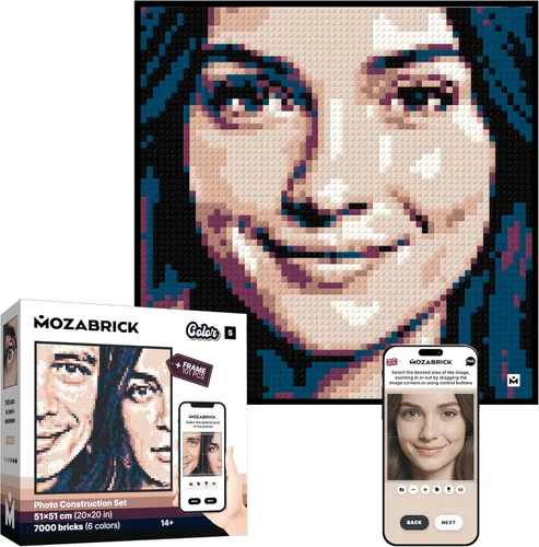 Color S - Juego de construcción de mosaico con foto personalizada, kit de manualidades para creación de arte de pared de ladrillo a partir de