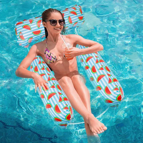 Flotadores de piscina, hamaca inflable para piscina, hamaca inflable para adultos, hamaca de piscina multiusos para vacaciones de adultos