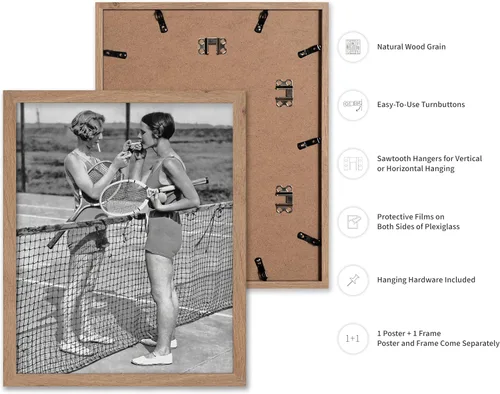 Miniatura 2 de Poster Master Póster Vintage Fotografiado - Impresión Deportiva Retro - Regalo para Artista, Amigo - Niñas Fumando, Cancha de Tenis, Pausa