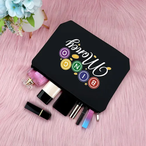 Miniatura 4 de Sfodiary Bolsa de regalo para amantes de los juegos de bingo - Bolsa de cosméticos para amantes del casino para mujeres Bingo Player, Bolsa de Bolsa