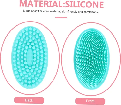 Miniatura 9 de KOMBIUDA 2 cepillos de baño de silicona suave exfoliante para el cuero cabelludo para niños y niñas y adultos, diseño suave de doble cara para un