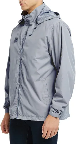 Miniatura 8 de Chaqueta impermeable cortavientos ligera para hombre con capucha extraíble