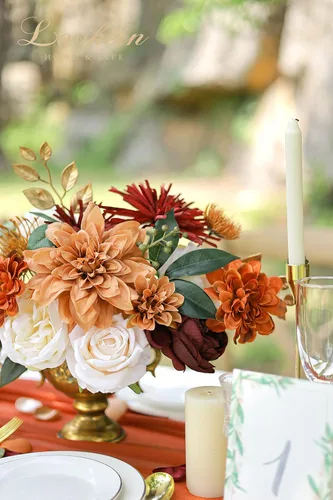 Miniatura 5 de Lookein Flores Artificiales para Decoración de Boda DIY, Ramo de Novia, Centros de Mesa, Guirnalda de Flores, Decoración de Arco de Flores