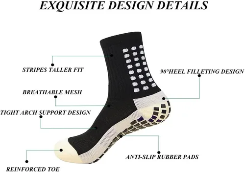 Miniatura 3 de Calcetines de fútbol con agarre para hombre, calcetines atléticos antideslizantes, calcetines de fútbol americano y baloncesto antideslizantes