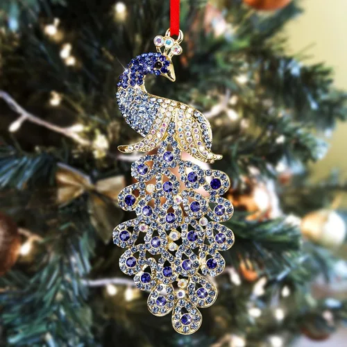 Miniatura 11 de SICOHOME Adornos de Navidad de pavo real, adornos de pavo real verde azulado para colgar en el árbol de Navidad, adornos de Navidad, decoraciones