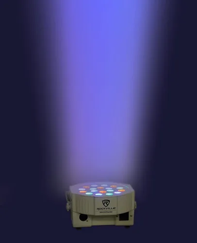 Miniatura 7 de (10) Rockville RockPAR50 LED RGB Compact Par Can DJ/Club/Stage DMX Luz de lavado - Blanco