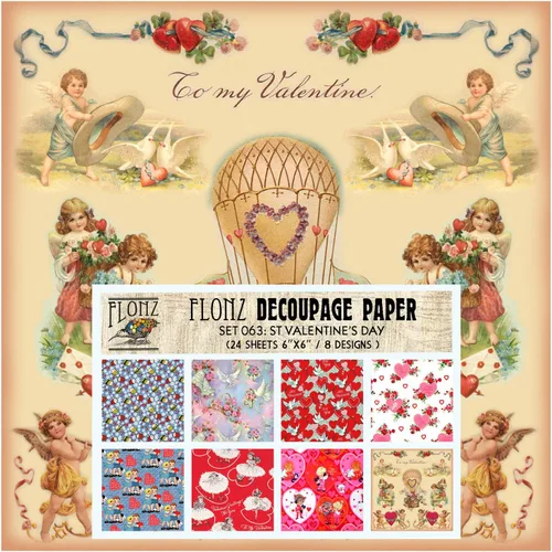 Miniatura 12 de Decoupage - Paquete de papel (24 hojas de 6 x 6 pulgadas) para recién nacido, FLONZ, papel de estilo vintage para decoupage y manualidades Uno