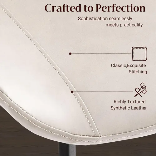 Miniatura 4 de Juego de 2 sillas de comedor, sillas de comedor tapizadas, modernas sillas de comedor y cocina de piel sintética con patas de metal resistentes