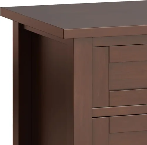 Miniatura 6 de SIMPLIHOME Warm Shaker Mesitas de noche de madera maciza de 24 pulgadas de ancho estilo transicional en negro para sala de estar y dormitorio