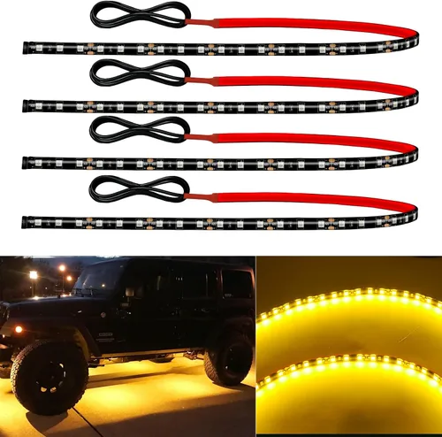 Miniatura 11 de Tira de luz LED de 12 V conectable de 24 pulgadas, tira de luces LED rojas para automóvil, carrito de golf, motocicleta, barco, gabinete, tira