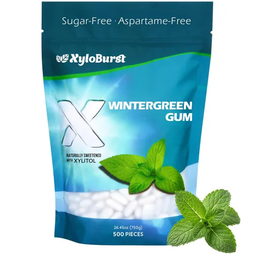 Miniatura 12 de XyloBurst Goma de mascar de xilitol Sin azúcar, sin gluten, apto para dieta cetogénica, goma de mascar sin aspartamo para la salud bucal, goma