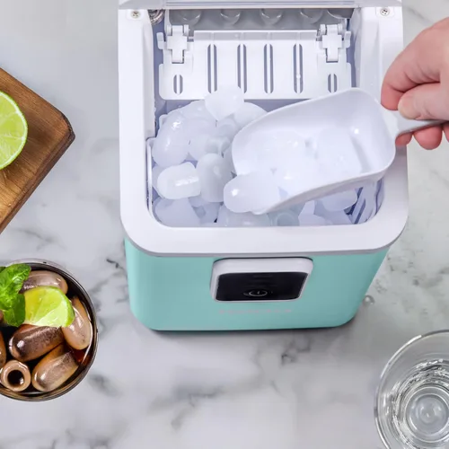Miniatura 7 de Igloo Máquina de hielo de encimera autolimpiante, compacta y portátil, crea 26 libras por día, 8 piezas listas cada 7-8 minutos, incluye pala