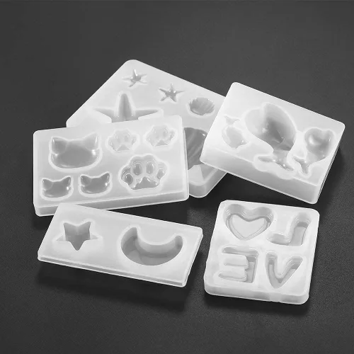 Miniatura 4 de Molde de silicona de resina hecha a mano con forma de pata, de oso de delfín, corazón, luna, estrella, para hacer joyas, suministros de moldes