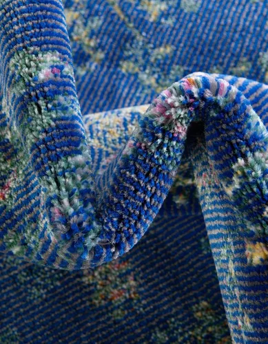 Miniatura 7 de Unique Loom Blossom Collection - Alfombra de área Yoshino (2' x 3' 1", rectangular, azul/verde)