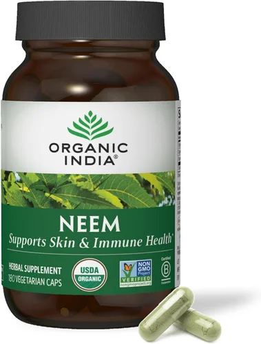 Miniatura 9 de Organic India Cápsulas de Hoja de Neem - Suplemento Herbal, Apoya la Salud de la Piel y del Sistema Inmunológico, Vegano, Sin Gluten, Certificado
