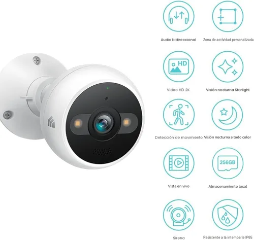 Miniatura 2 de Kasa Smart - Cámara de seguridad 2K QHD para exteriores con cable, IP65, sensor Starlight y visión nocturna de 30 m, detección