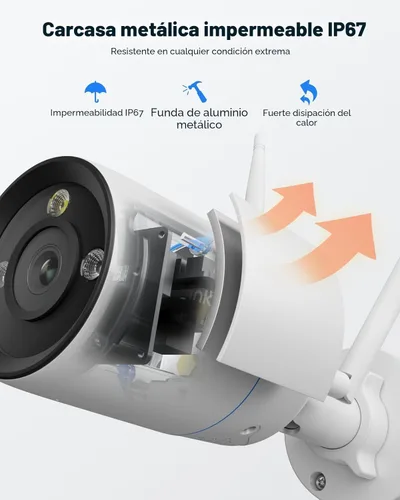 Miniatura 6 de REOLINK Cámara de seguridad para el hogar 4K, cámara exterior WiFi de 2.4/5 GHz, alimentación enchufable (DC 12V/1A), detección de seres