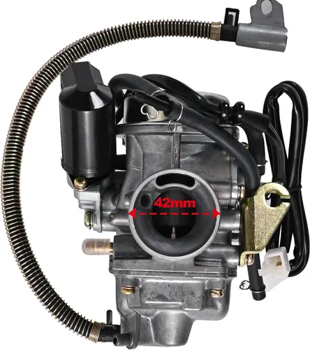 Miniatura 2 de GY6 Carburador de 125 cc/150 cc para motores de 4 tiempos, choke eléctrico, scooter ATV Go Kart 152QMI 157QMJ con colector de admisión de filtro