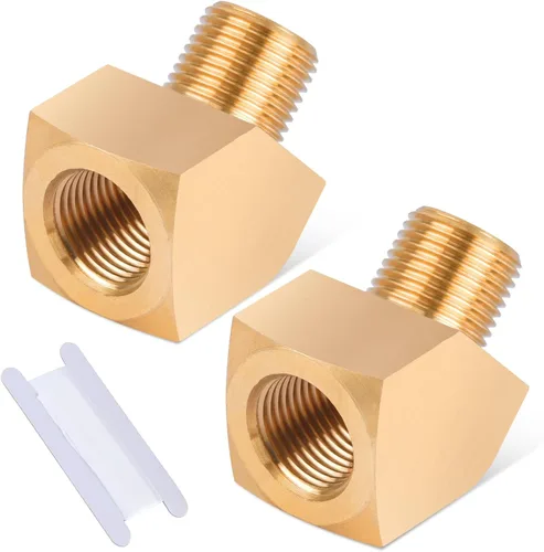 Miniatura 9 de 2 unids 1/8 "accesorios de latón de 90 grados Barstock Street Elbow 1/8 "NPT macho tubo a 1/8 "NPT hembra codo de tubo forjado accesorios de tubería