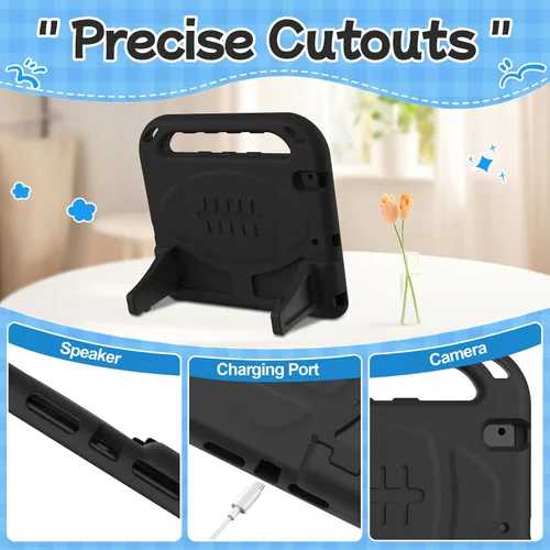 Miniatura 6 de BMOUO Funda para niños para iPad 9.7 2018/2017/iPad Air 2/1/Pro 9.7 - Protector de pantalla integrado con mango a prueba de golpes, funda