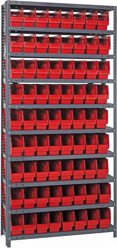 Miniatura 537 de Quantum QSBU-245BK Heavy Duty Shelving Unit with (7) Shelves and (24) QUS245 Black Bins for Garage Warehouse Storage Distribution 400 lb Load