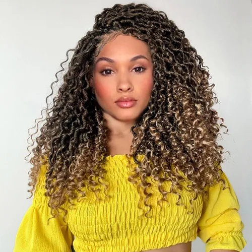 Miniatura 67 de Alicoco Goddess Locs Cabello de Ganchillo 12 Pulgadas 8 Paquetes Rastas Sintéticas de Ganchillo Para Mujeres Rastas Suaves Boho Pre-enrolladas River