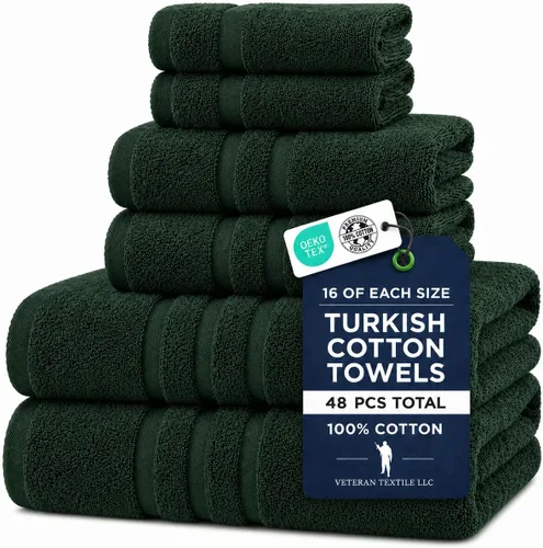 Miniatura 23 de Veteran Textile LLC - 6 piezas - Algodón turco - Juego de toallas de lujo para baño y cocina, 2 toallas de baño, 2 toallas de mano y 2 paños de baño