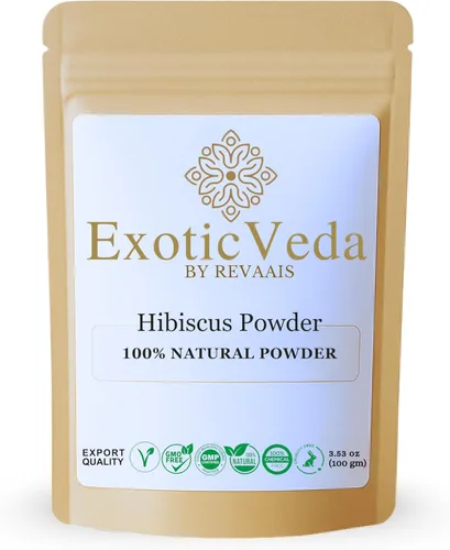 Hibiscus Powder 100g (3.53oz) | 100% puro y natural | Superalimento a base de hierbas para té, batidos, cuidado del cabello y la piel | Sin OMG,