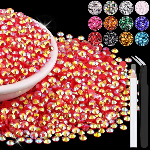 Miniatura 120 de 12000 diamantes de imitación de resina de 0.079 pulgadas a granel para manualidades (transparente), cristales deslumbrantes con parte trasera plana