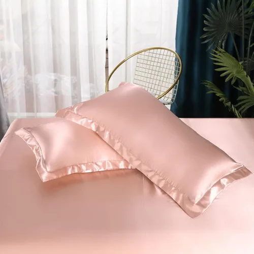 Miniatura 3 de Juego de sábanas de satén, color rosa claro, sábana bajera de satén similar a la seda, ultra suave, juego de ropa de cama de lujo para niños