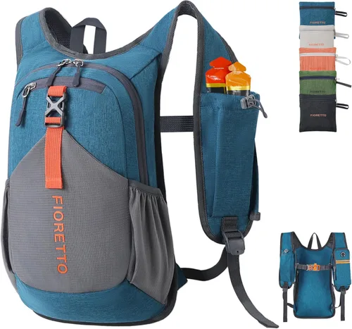 FIORETTO Mochila de 10L para senderismo para mujeres y hombres, mini mochila plegable, ligera, mochila pequeña de día para camping, viaje, al aire