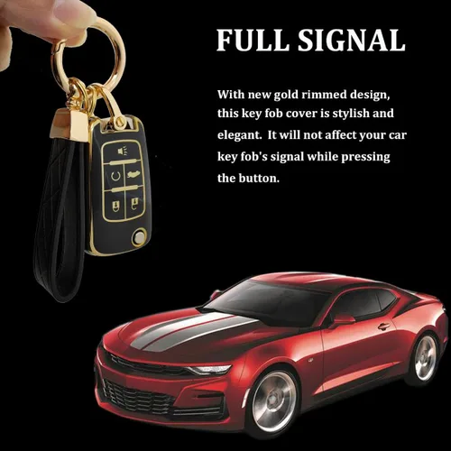 Miniatura 3 de Funda protectora de llavero de TPU compatible con 2010-2019 Chevy Equinox, 2011-2016 Cruze Malibu Camaro Trax Impala Sonic Buick Lacrosse Regal