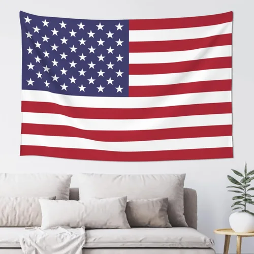 Miniatura 11 de JUHIOPOI Tapiz retro con bandera americana, decoración de pared, tapiz de arte para colgar en la pared, tapiz de pared para dormitorio, sala