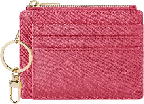Miniatura 18 de Sodsay Estuche para tarjetas, cartera delgada con bolsillo frontal, para mujer, sujetatarjetas con llavero Slim, Front Pocket, Credit Card Holder