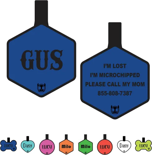 Miniatura 5 de Etiqueta de gato silenciosa de silicona personalizada con 5 líneas de grabado profundo personalizado duradero, etiqueta de identificación de mascota