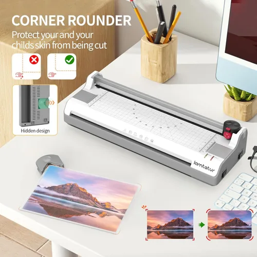 Miniatura 6 de Lamtetur Laminadora 7 en 1, máquina laminadora para A3/A4/A6, máquina laminadora con hojas laminadoras, 20 bolsas para uso en oficina, hogar