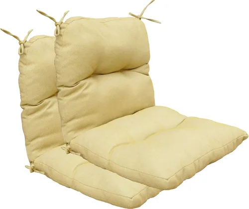Miniatura 14 de Cojines para sillas de exterior, resistentes a la decoloración, cojín copetudo de repuesto para silla de comedor de patio, juego de 2, respaldo Negro