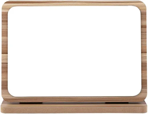 Miniatura 8 de Aestivate Espejo de mesa compacto redondo - Marco de madera de pie, rotación de 90 grados para maquillaje y cosmética